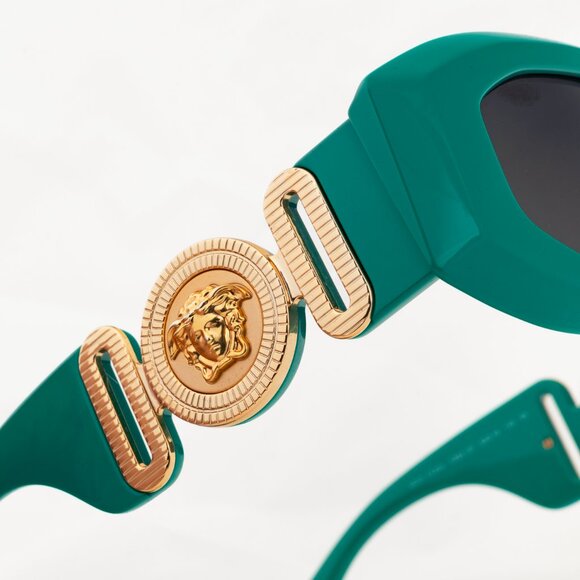 Versace VE4425U Green Medusa-Logo Rectangular Sunglasses - Picture 6 of 9